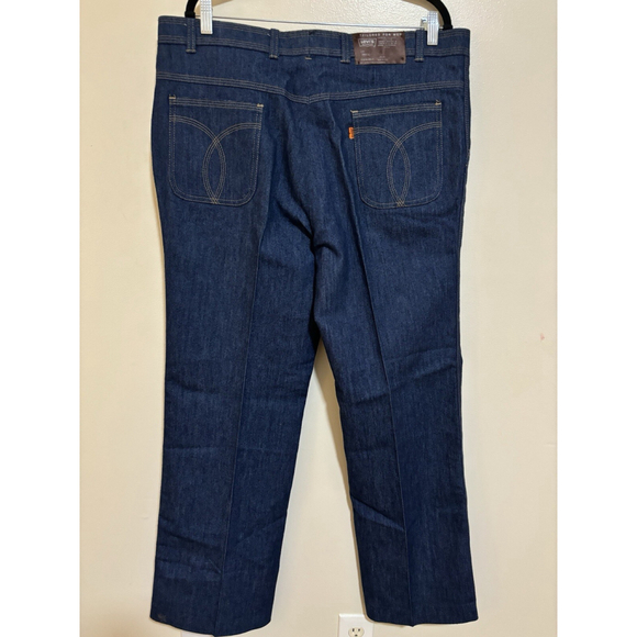 NEW NOS 70s Retro Levi’s Action Casual Mens Vintage NWT 38x32 Dark Blue Jeans - Picture 2 of 11